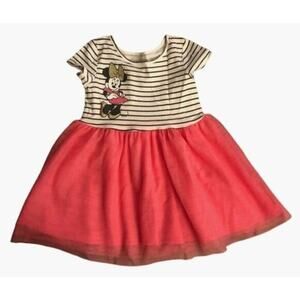 Disney Jumping Beans Minnie Mouse Tulle Skirt Short Sleeve Stripe